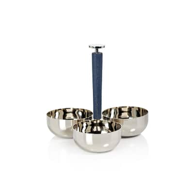 Lucena Nickel & Leather Condiment Set