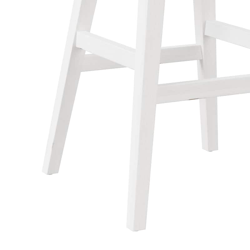 Hillsdale Furniture Clarion Wood and Upholstered Swivel Stool, Sea White