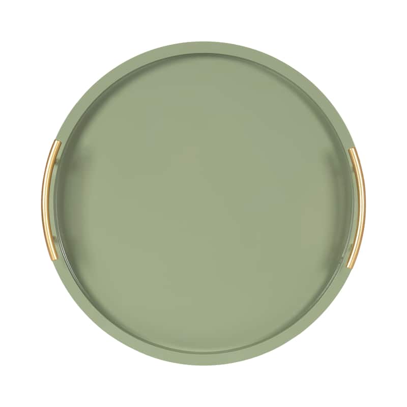 Kate and Laurel Halsey Wood Round Decorative Tray