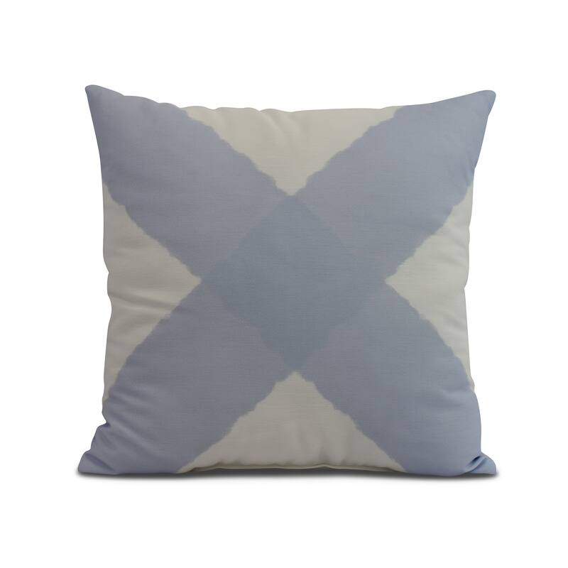 16 x 16 Inch X Marks the Spot Geometric Print Outdoor Pillow - Blue