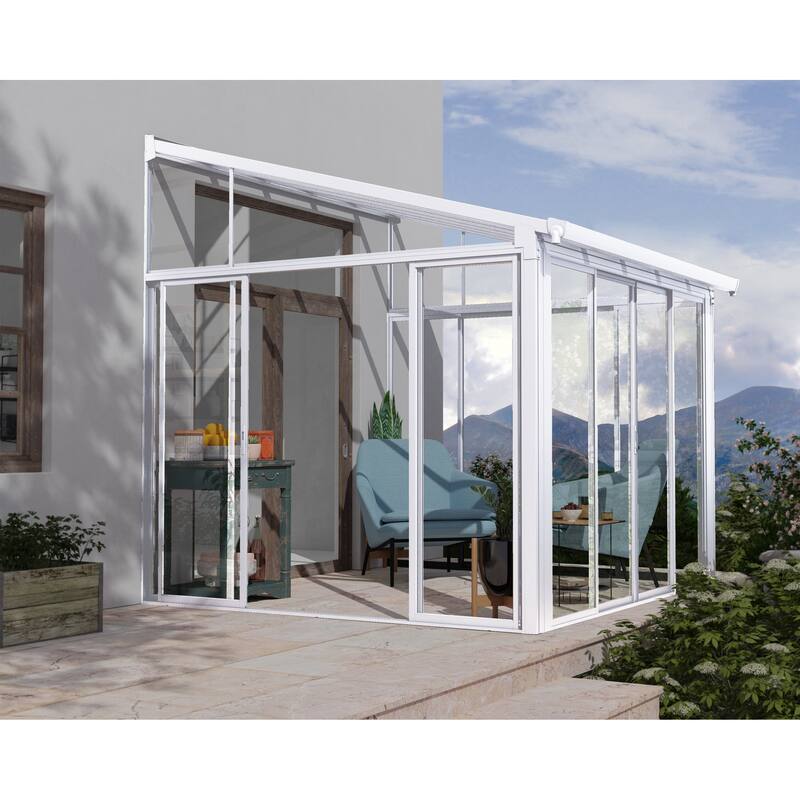 SanRemo 10 ft. White/White Sunroom, Patio Enclosure and Solarium