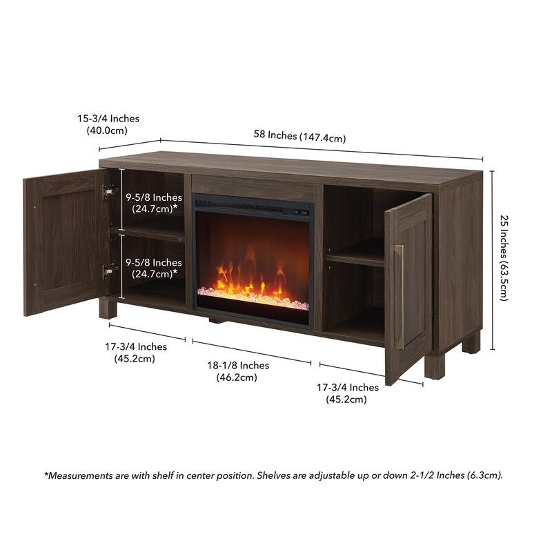 Chabot TV Stand with Crystal Fireplace