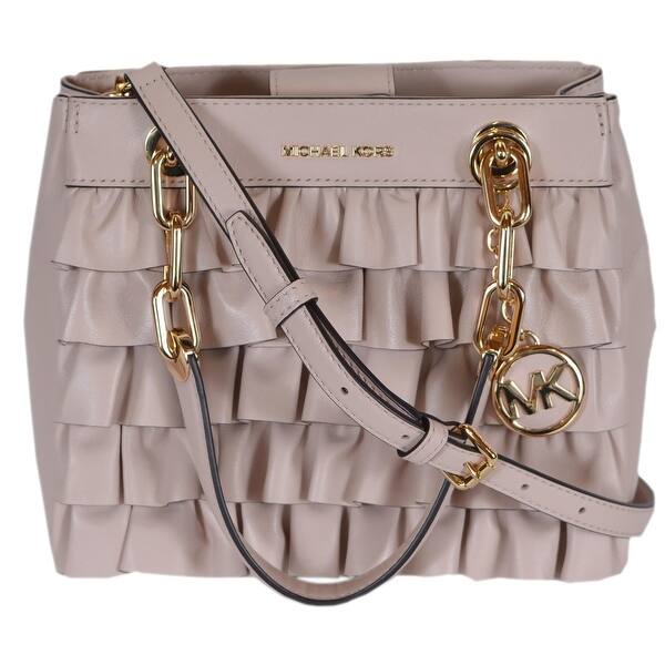 Shop Michael Kors Small Pink Leather Ruffled Cynthia Satchel Purse Handbag Overstock 22808623