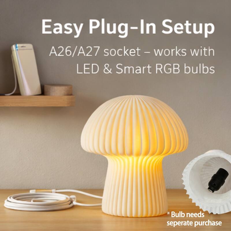Aria Home Mushroom Table Lamp Sculpted Sandstone Led Rgb Compatible