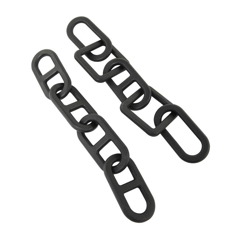 Wood Chain Decorative Sculpture - Set of 2 White or Black - CosmoLiving by Cosmopolitan