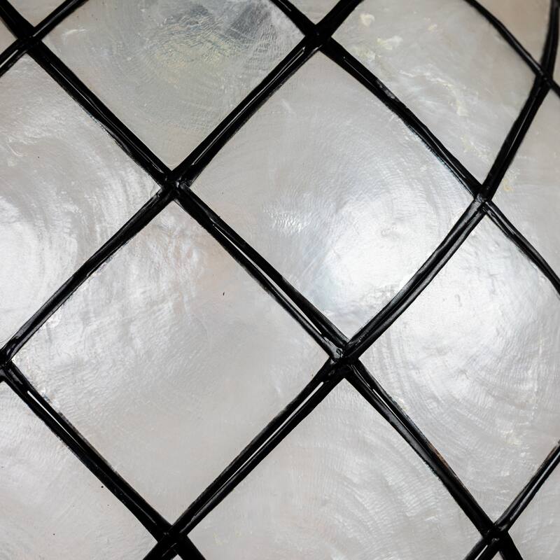 Marina Natural Capiz and Metal Orb Pendant Ceiling Light