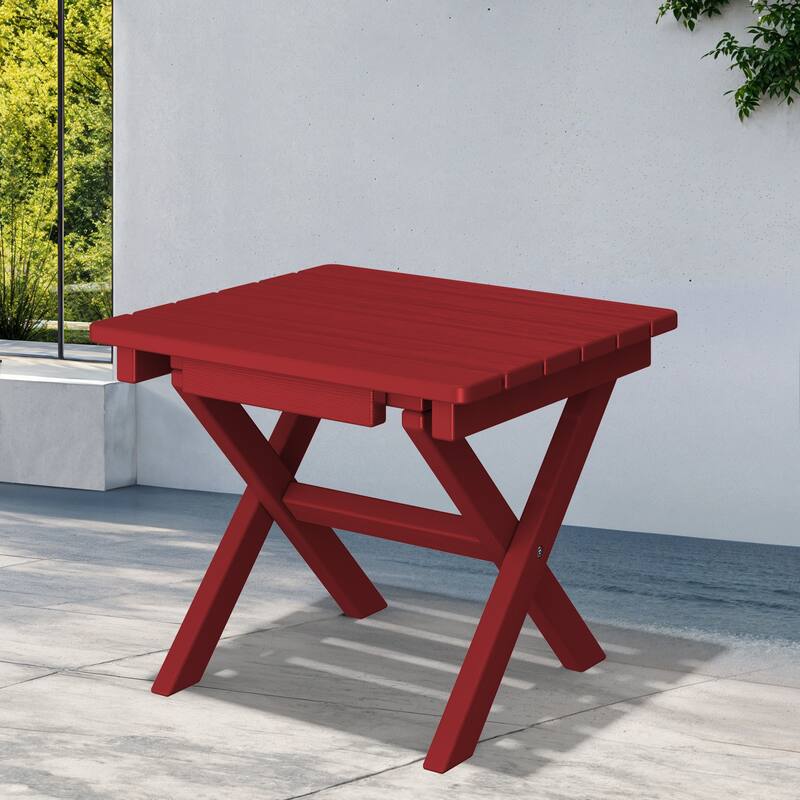 Outdoor Patio HDPE Foldable Side Table, Waterproof & Weather Resistant