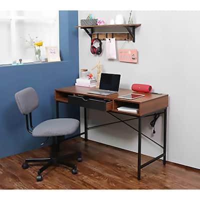 JJS 48" Writing Desk with Power Outlet - Modern Large Computer Desk & Laptop Workstation for Home Office
