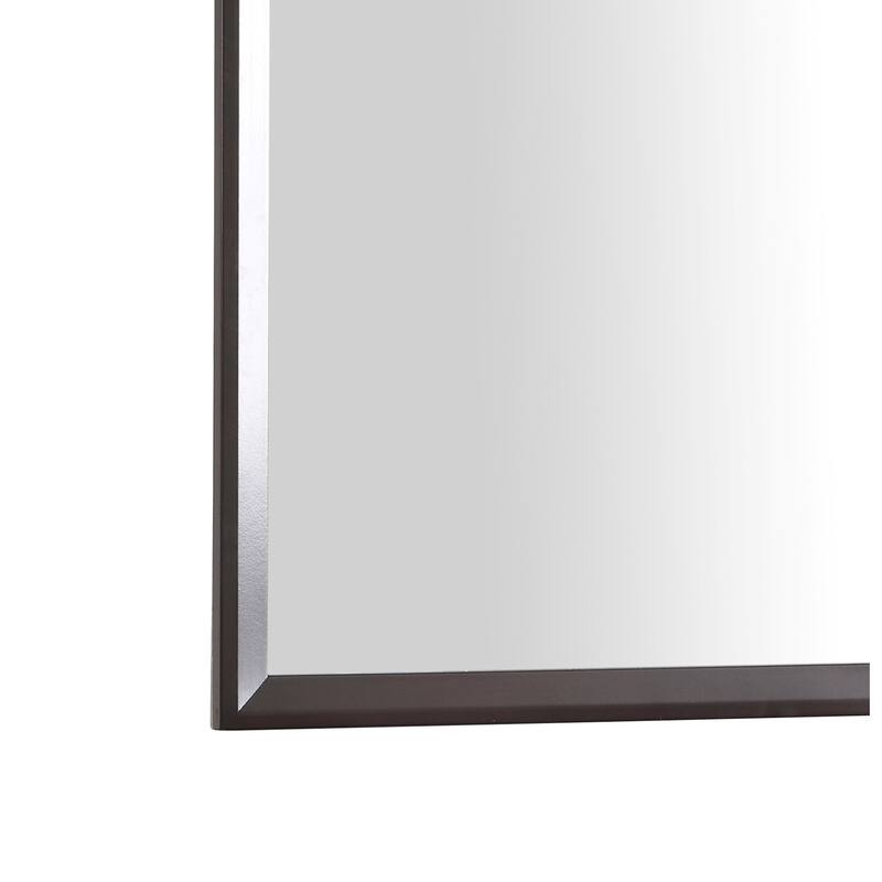 Wooden Framed Square Dresser Wall Mirror - 36" - Brown