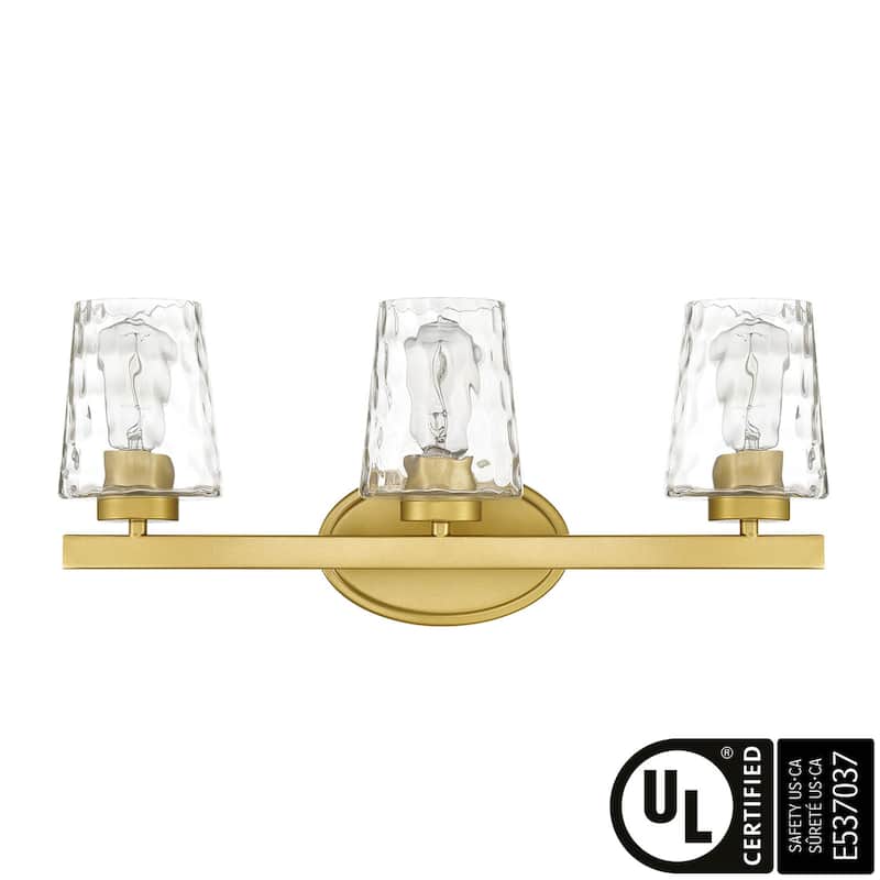 Mid-century Modern 3-light Bathroom Vanity Light with Art Glass - 24 inches