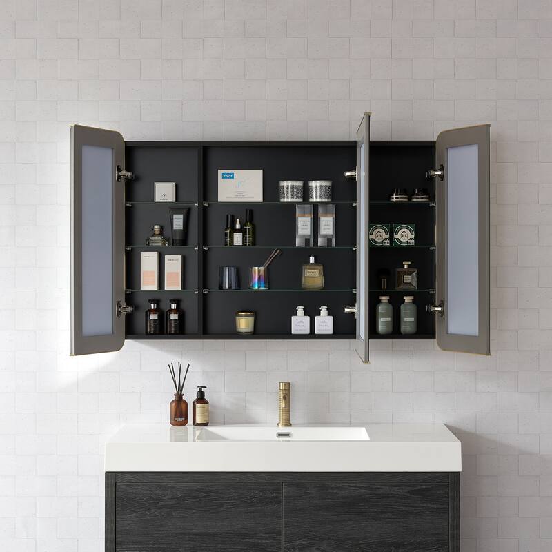 Talayuela Rectangular Aluminum Framed Medicine Cabinet with Mirror