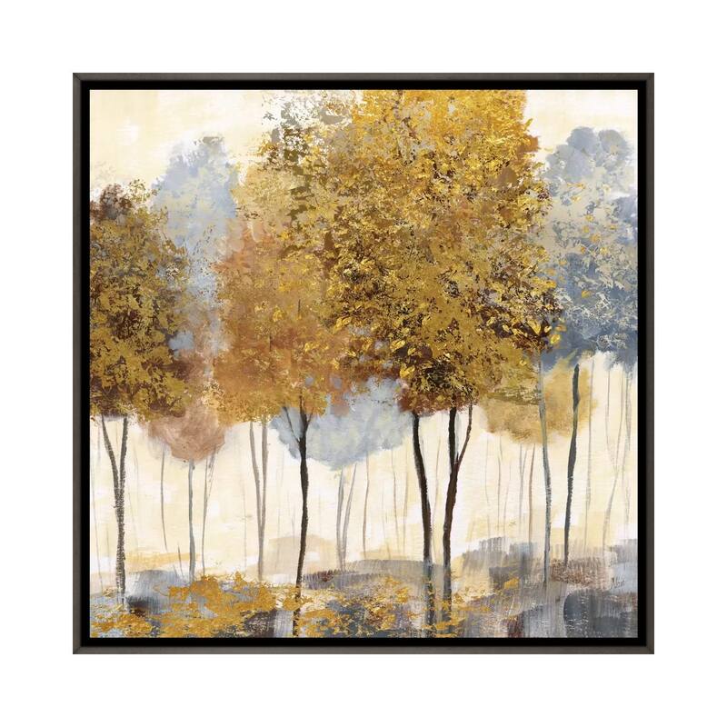 iCanvas "Metallic Forest II" by Nan Framed - 18x18 - Charcoal