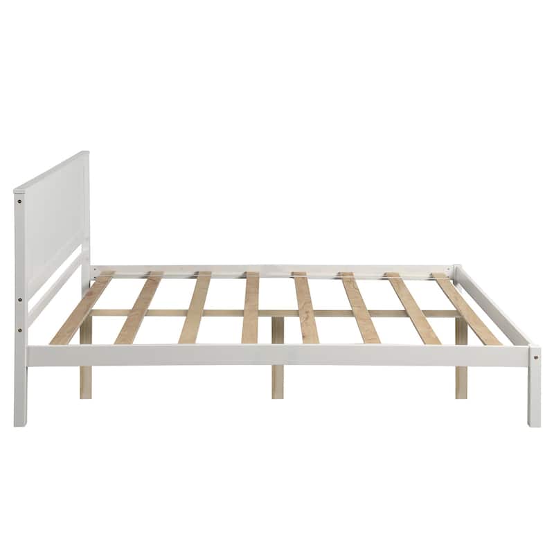 Twin/Full/Queen Wood Frame Platform Bed with Headboard