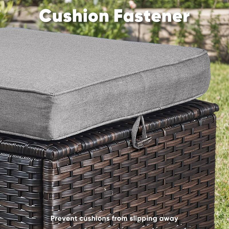 Outdoor Loveseat Sofa with Chair Ottoman Table