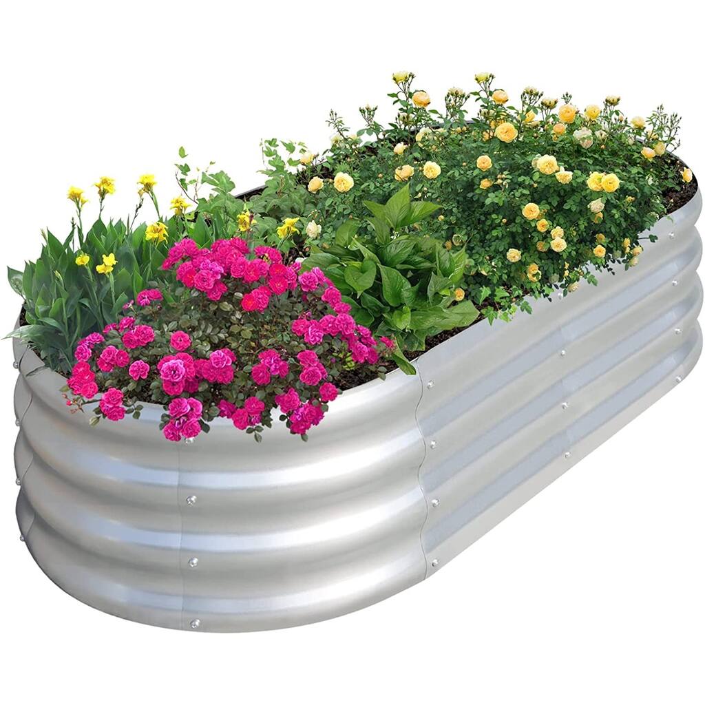 4x2x1ft Galvanized Raised Garden Bed