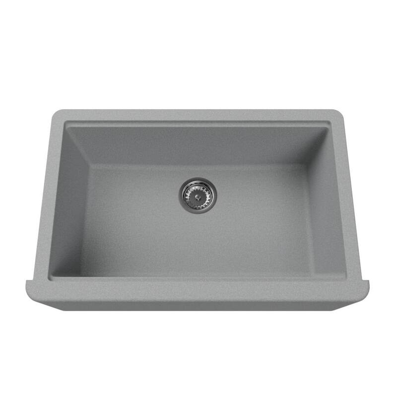 Self-Trimming Quartz Composite 33" Farmhouse Single Bowl Kitchen Sink
