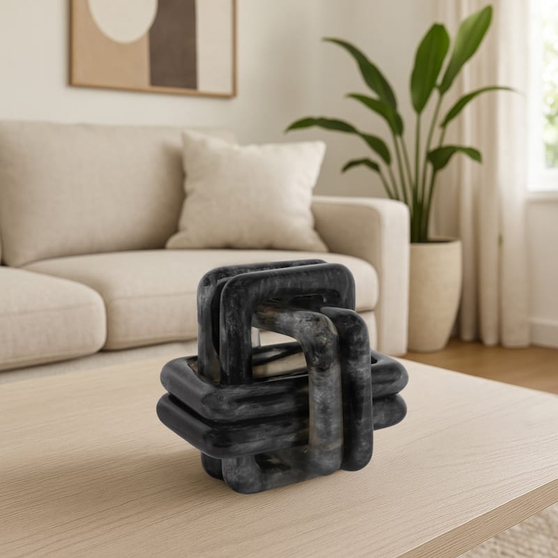 Modern Resin Decorative Object Knot Sleek and Stylish Accent Piece - 6" x 6" x 6"