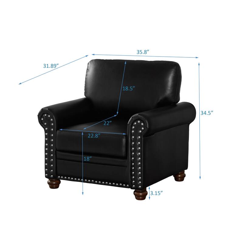 Modern Living Room Sofa with Wood Leg