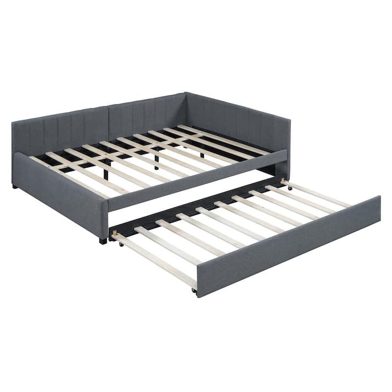Full Size Upholstered Daybed with Two Storage Drawers