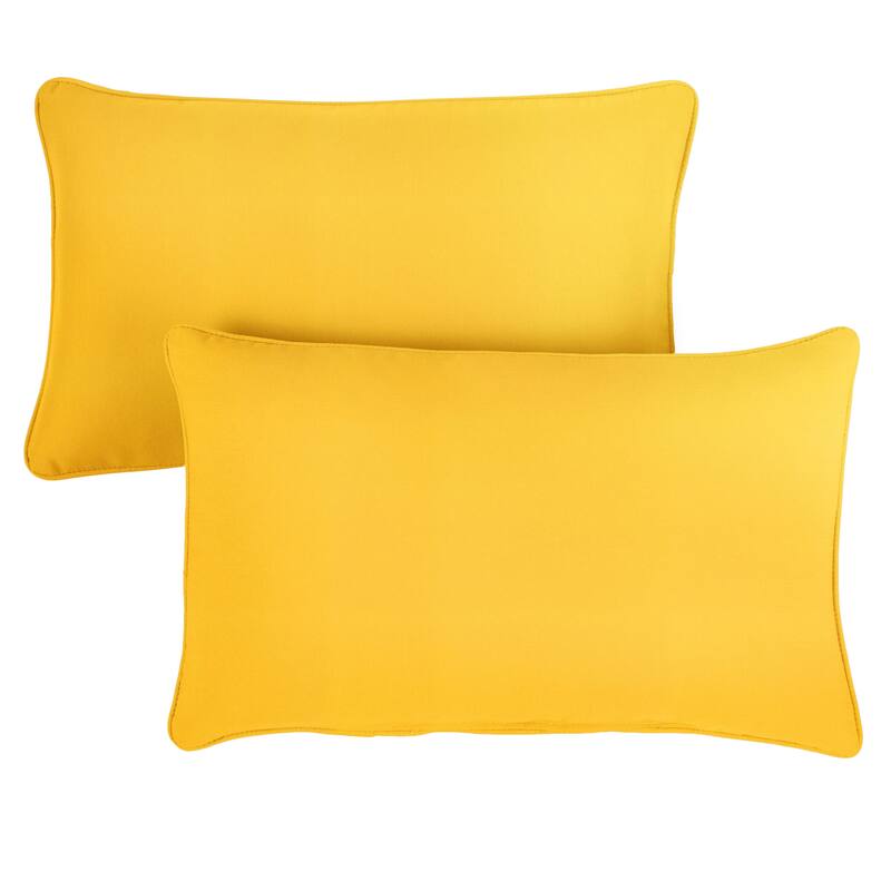 Sunbrella Sunflower Yellow Corded Indoor/ Outdoor Pillows (Set of 2)