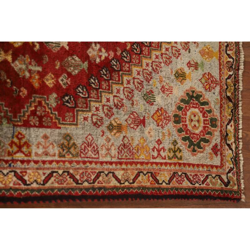 Shiraz Persian Vintage Area Rug Handmade Wool Carpet - 3'9"x 5'4"