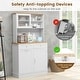 preview thumbnail 9 of 8, Gymax Double Tilt Out Trash Cabinet w/ Hutch Kitchen Pantry Storage