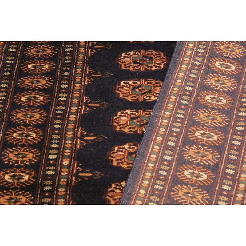 Rustic Bokhara Porter Blue/Blue Hand Knotted Wool Rug - 4'3'' x 5'3''