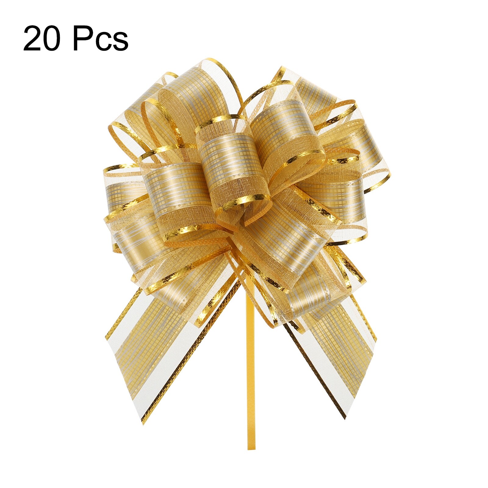 10pcs 7 Inch Large Pull Bow Gift Wrapping Bows Ribbon Organza