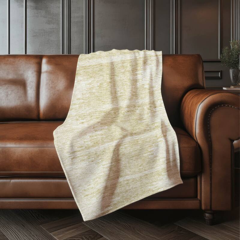 Premium Machine Washable Boho Moroccan Sherpa Throw Blanket - Beige - 4'2" x 5'10"
