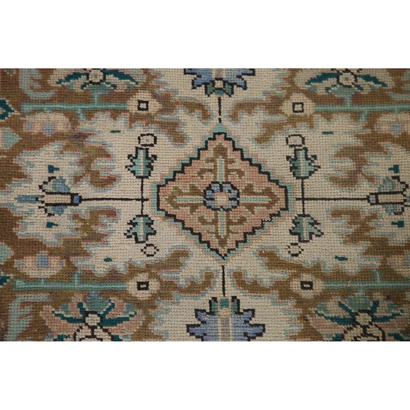 Geometric Tabriz Persian Vintage Rug Handmade Living Room Wool Carpet - 7'11" x 11'1"
