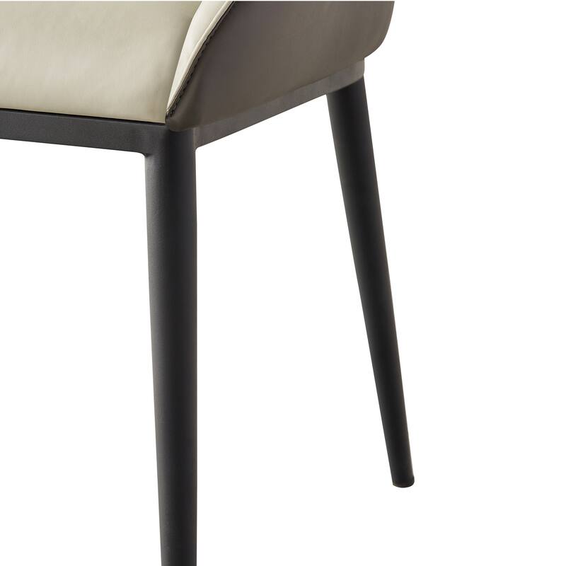 Modern PU Leather Dining Chairs Decorative Side Chairs with Thickened Sponge and Seat Metal Legs, for Dining Rooms, Set of 2