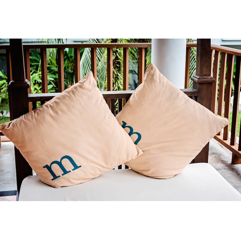 Modern Monogram Indoor/Outdoor Throw Pillow-M