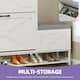 Moasis Farmhouse Shoe Storage Cabinet with 2 Flip Drawers for 16 Pairs Entryway Shoe Storage with Shoe Bench