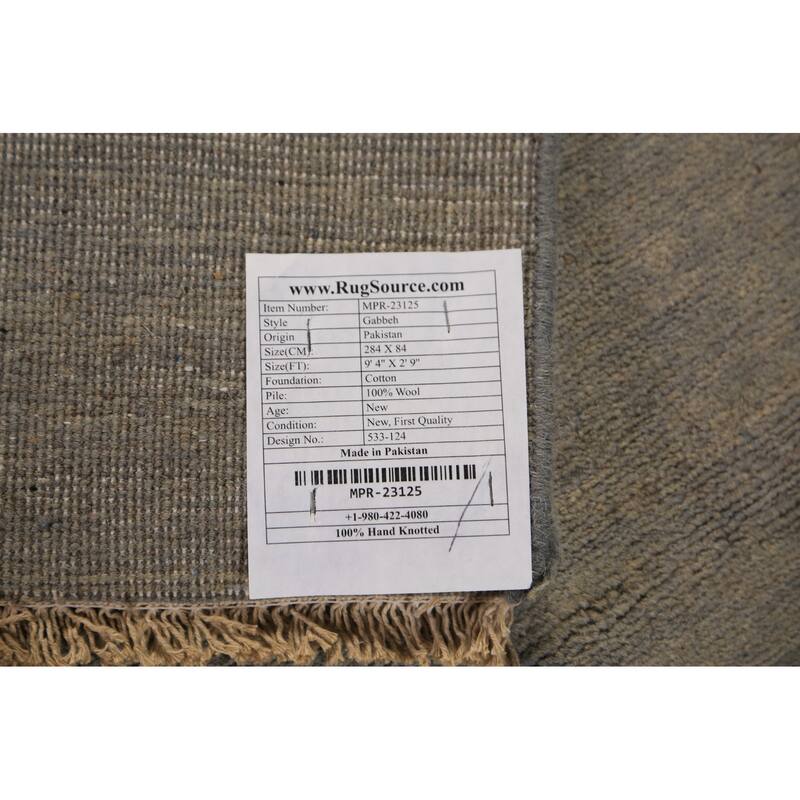 Gabbeh Oriental Runner Rug Handmade Stripe Wool Carpet - 2'9" x 9'4"