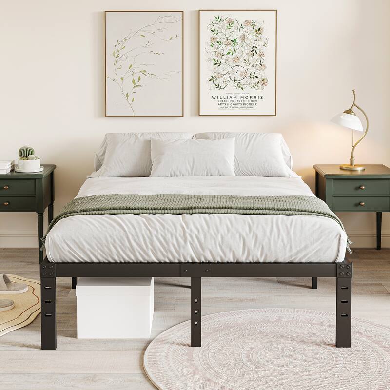 14 Inch Heavy Duty Bed Frame, No Box Spring Needed, Noise Free - Full