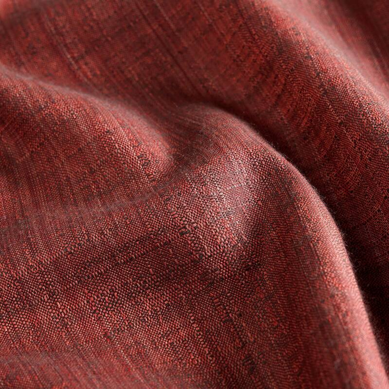 Exclusive Fabrics Rustic Linen Weave Light Filtering Curtains for Bedroom & Living Room Curtains - 2 Panel Drapes
