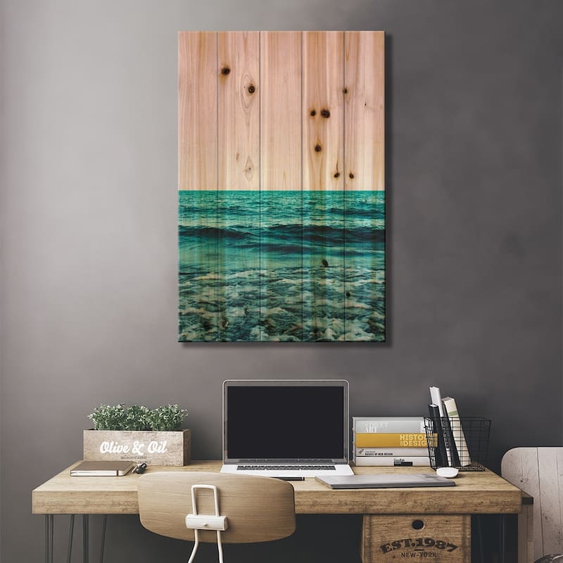 Ocean Print On Wood by 83 Oranges - Multi-Color