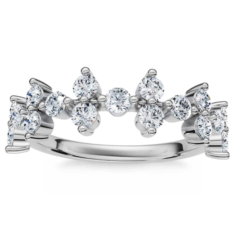 Bliss Diamond 1/2Ct Round Diamond Wedding Ring Stackable Wedding Band Gold Lab Grown - 8 - White