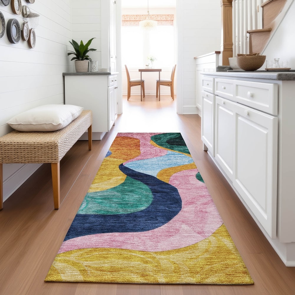 Premium Washable Super Soft Contemporary Abstract Mayfield Rug