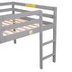 preview thumbnail 22 of 26, Full Size Low Loft Bed with inclined Ladder and Guardrails, White