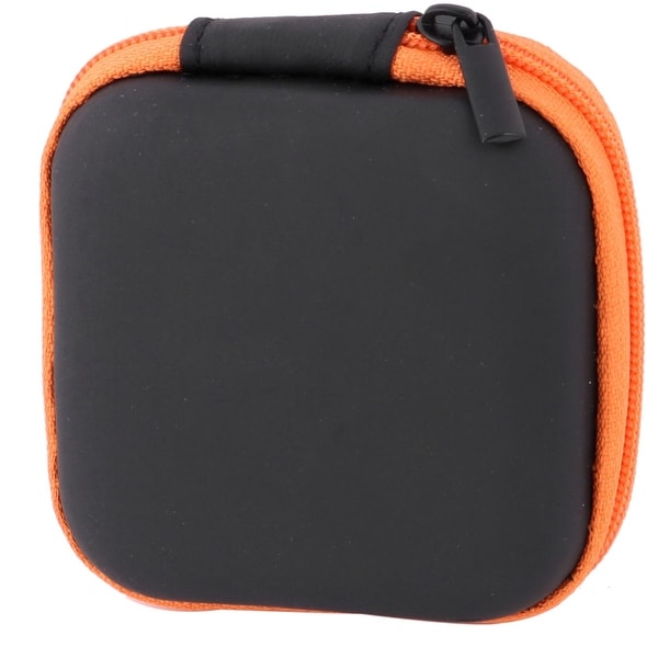 Outdoor Square Earphone Headset Earbuds Cable Carrying Holder Case Pouch Orange