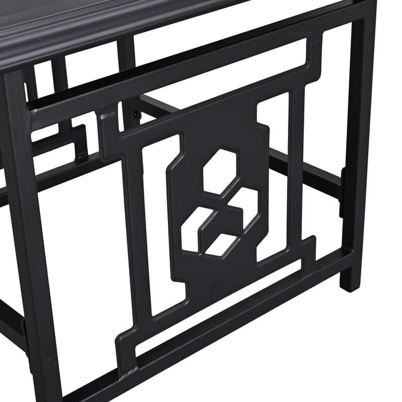 Patio Festival Metal Square End Side Table with Umbrella Hole