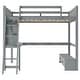 preview thumbnail 22 of 26, Full Size Loft Bed with L-Shaped Desk, LED Light and Charging Station, Storage Kids Bed Frame with 2-Drawer Bench