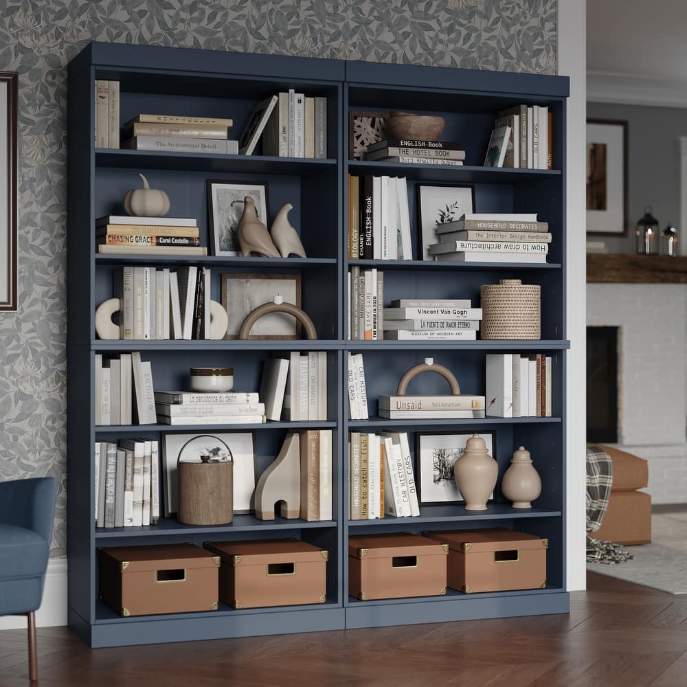 Palace Imports 100% Solid Wood 12-Shelf Bookcase, Adjustable Shelves, 64" Wide, 71.5" Tall