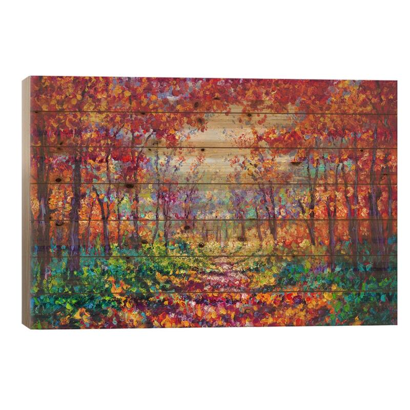 Luminous Print On Wood by Kimberly Adams - Multi-Color - 18x26x1.5