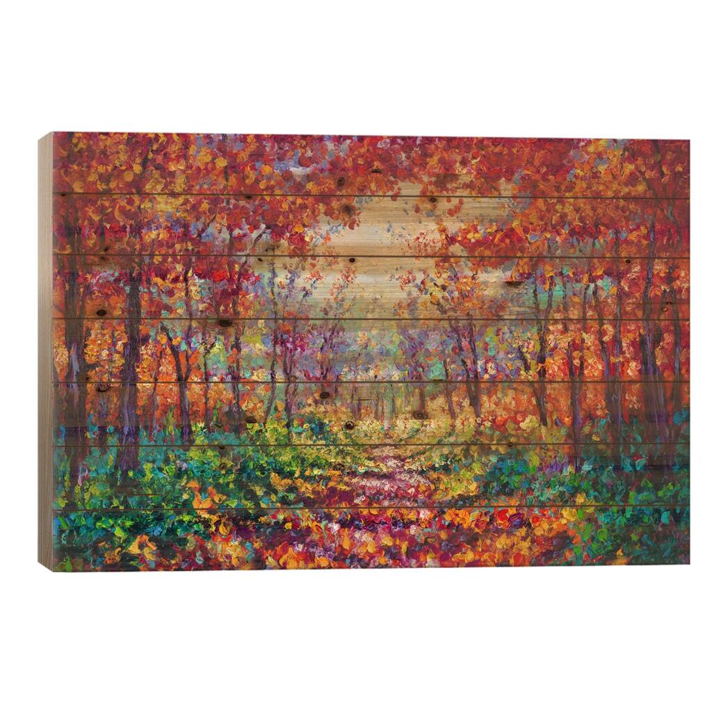 Luminous Print On Wood by Kimberly Adams - Multi-Color