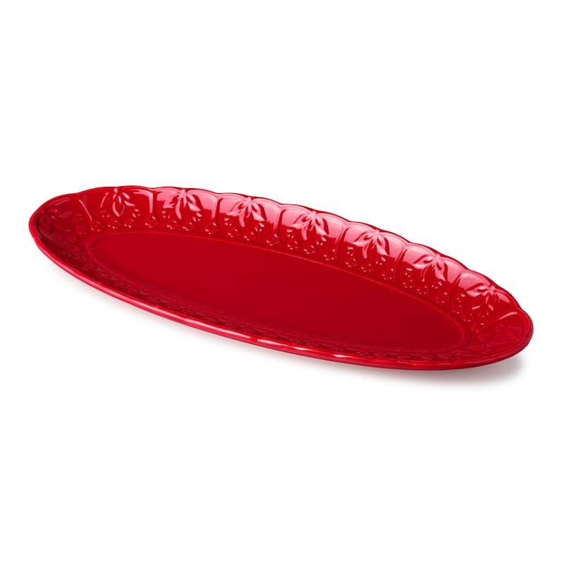 Certified International Provence Embossed Fish Platter. - 18"W x 7.5"D x 1.25"H