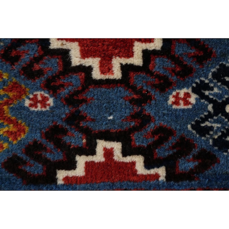 Hand Knotted Oriental 100% Wool Carpet Traditional Tribal Navy Blue & Blues Yalameh Area Rug - 10' 8'' X 7' 6''