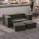 preview thumbnail 54 of 114, Jaxx Zipline Convertible Queen-size Sleeper Loveseat and Ottoman Set