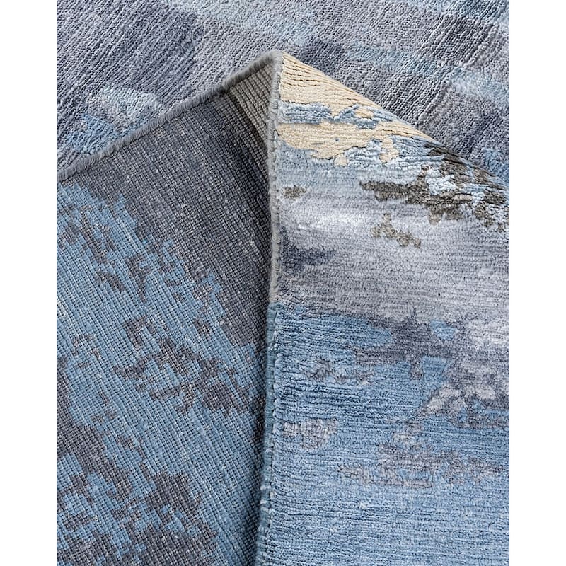 Modern One-of-a-Kind Hand-Knotted Area Rug - Gray, 9' 1" x 12' 2" - 9' 1" x 12' 2"